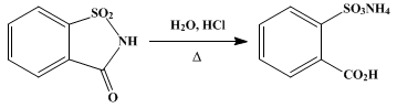 Reaction equation for ACID AMMONIUM o-SULFOBENZOATE (Benzoic acid, o-sulfo-, ammonium H salt)