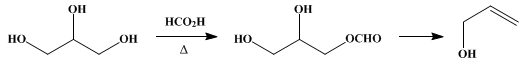 Reaction equation for ALLYL ALCOHOL