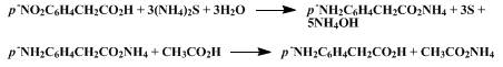 Reaction equation for p-AMINOPHENYLACETIC ACID (α-Toluic acid, p-amino-)
