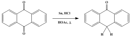 Reaction equation for ANTHRONE