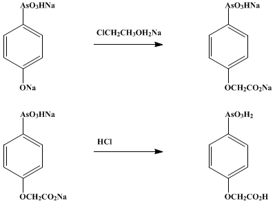 Reaction equation for p-ARSONOPHENOXYACETIC ACID (Acetic acid, p-arsonophenoxy-)