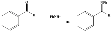 Reaction equation for BENZALANILINE (Aniline, N-benzylidene-)