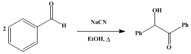 Reaction equation for BENZOIN