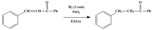 Reaction equation for BENZYLACETOPHENONE (Propiophenone, β-phenyl-)