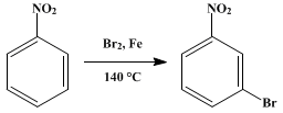 Reaction equation for m-BROMONITROBENZENE (Benzene, 1-bromo-3-nitro-)