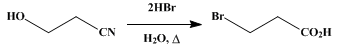 Reaction equation for β-BROMOPROPIONIC ACID (Propionic acid, β-bromo-)