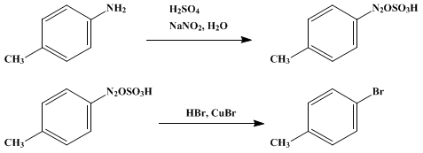 Reaction equation for p-BROMOTOLUENE (Toluene, p-bromo-)