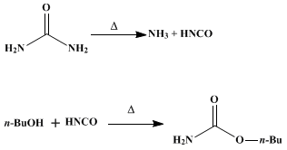Reaction equation for n-BUTYL CARBAMATE (Carbamic acid, butyl ester)