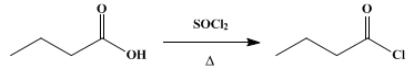 Reaction equation for n-BUTYRYL CHLORIDE
