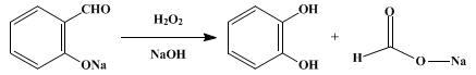 Reaction equation for CATECHOL (Pyrocatechol)