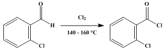 Reaction equation for o-CHLOROBENZOYL CHLORIDE (Benzoyl chloride, o-chloro-)
