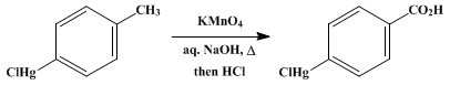 Reaction equation for p-CHLOROMERCURIBENZOIC ACID (Benzoic acid, p-chloromercuri-)