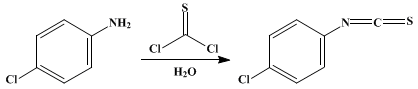 Reaction equation for p-CHLOROPHENYL ISOTHIOCYANATE (Isothiocyanic acid, p-chlorophenyl ester)