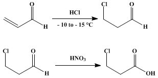 Reaction equation for β-CHLOROPROPIONIC ACID (Propionic acid, β-chloro-)