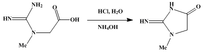 Reaction equation for CREATININE