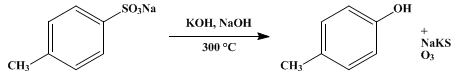 Reaction equation for p-CRESOL