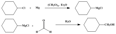 Reaction equation for CYCLOHEXYLCARBINOL (Cyclohexanecarbinol)
