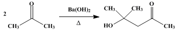 Reaction equation for DIACETONE ALCOHOL (2-Pentanone, 4-hydroxy-4-methyl-)