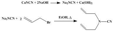 Reaction equation for DIALLYLCYANAMIDE (Cyanamide, diallyl-)