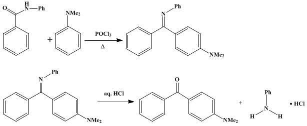 Reaction equation for p-DIMETHYLAMINOBENZOPHENONE (Benzophenone, p-dimethylamino-)