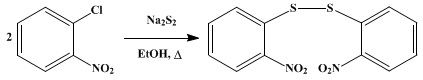Reaction equation for DI-o-NITROPHENYL DISULFIDE (Disulfide, bis (o-nitrophenyl))