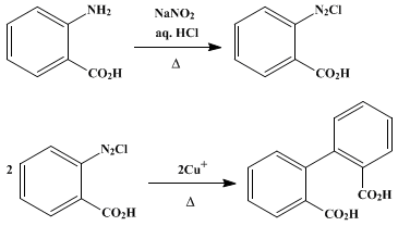 Reaction equation for DIPHENIC ACID