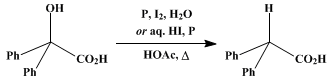 Reaction equation for DIPHENYLACETIC ACID (Acetic acid, diphenyl-)