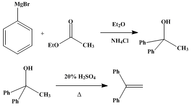 Reaction equation for 1,1-DIPHENYLETHYLENE (Ethylene, 1,1-diphenyl-)