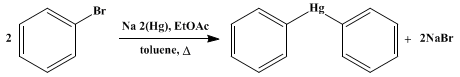 Reaction equation for DIPHENYLMERCURY (Mercury, diphenyl-)