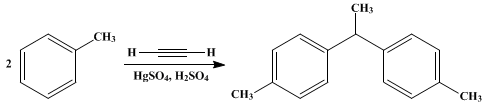 Reaction equation for 1,1-DI-p-TOLYLETHANE (Ethane, 1,1-di-p-tolyl-)
