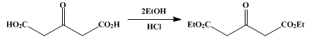 Reaction equation for ETHYL ACETONEDICARBOXYLATE (Glutaric acid, β-oxo-, diethyl ester)
