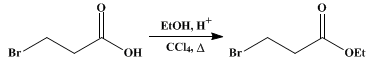 Reaction equation for ETHYL β-BROMOPROPIONATE (Propionic acid, β-bromo-, ethyl ester)
