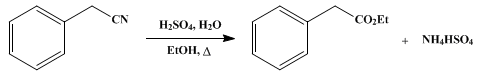 Reaction equation for ETHYL PHENYLACETATE (α-Toluic acid, ethyl ester)
