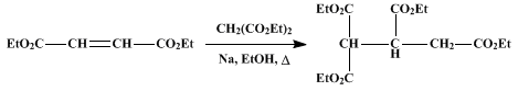 Reaction equation for ETHYL PROPANE-1,1,2,3-TETRACARBOXYLATE (1,1,2,3-Propanetetracarboxylic acid, tetraethyl ester)