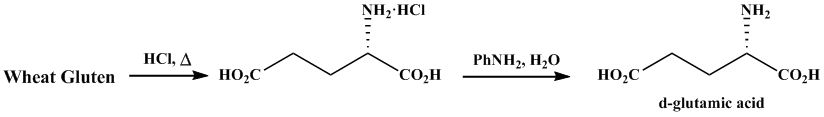 Reaction equation for d-GLUTAMIC ACID