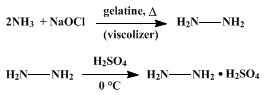Reaction equation for HYDRAZINE SULFATE