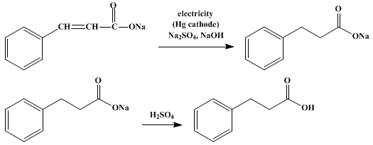 Reaction equation for HYDROCINNAMIC ACID