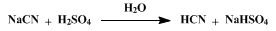Reaction equation for HYDROGEN CYANIDE (ANHYDROUS) (Hydrocyanic acid)