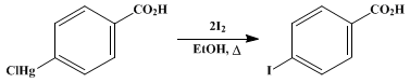 Reaction equation for p-IODOBENZOIC ACID (Benzoic acid, p-iodo-)