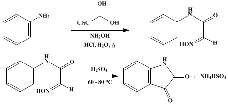 Reaction equation for ISATIN