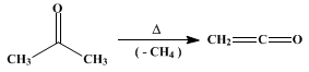 Reaction equation for KETENE
