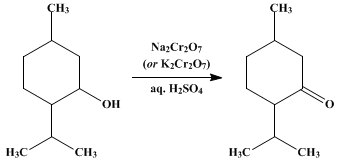 Reaction equation for l-MENTHONE
