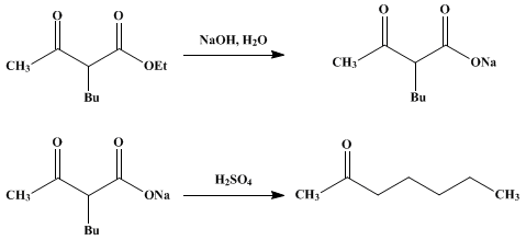Reaction equation for METHYL n-AMYL KETONE (2-Heptanone)