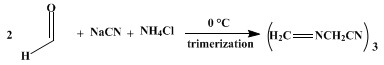 Reaction equation for METHYLENEAMINOACETONITRILE (α-Hydroformamine cyanide)