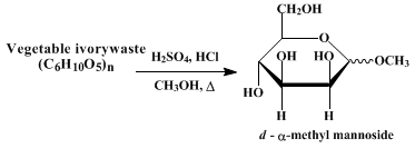 Reaction equation for α-METHYL MANNOSIDE (Mannoside, α-methyl-, d-)