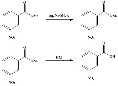 Reaction equation for m-NITROBENZOIC ACID (Benzoic acid, m-nitro-)