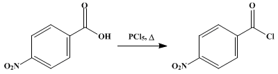 Reaction equation for p-NITROBENZOYL CHLORIDE (Benzoyl chloride, p-nitro-)