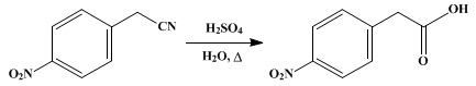 Reaction equation for p-NITROPHENYLACETIC ACID (α-Toluic acid, p-nitro-)