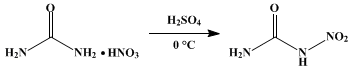 Reaction equation for NITROUREA (Urea, nitro-)