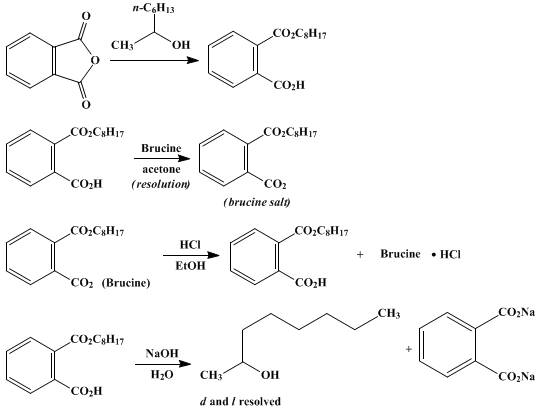 Reaction equation for d- and l-OCTANOL-2 (2-Octanol, d- and l-)